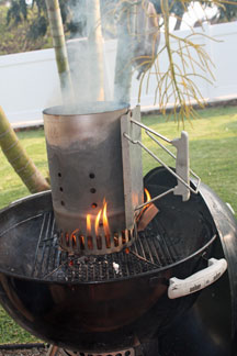 Grilling tip on starting the fire-use a chimney starter